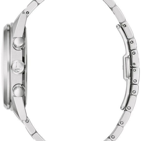 Bulova Men's Classic Chronograph Silver Stainless Steel Date Watch - Picture 5 of 7